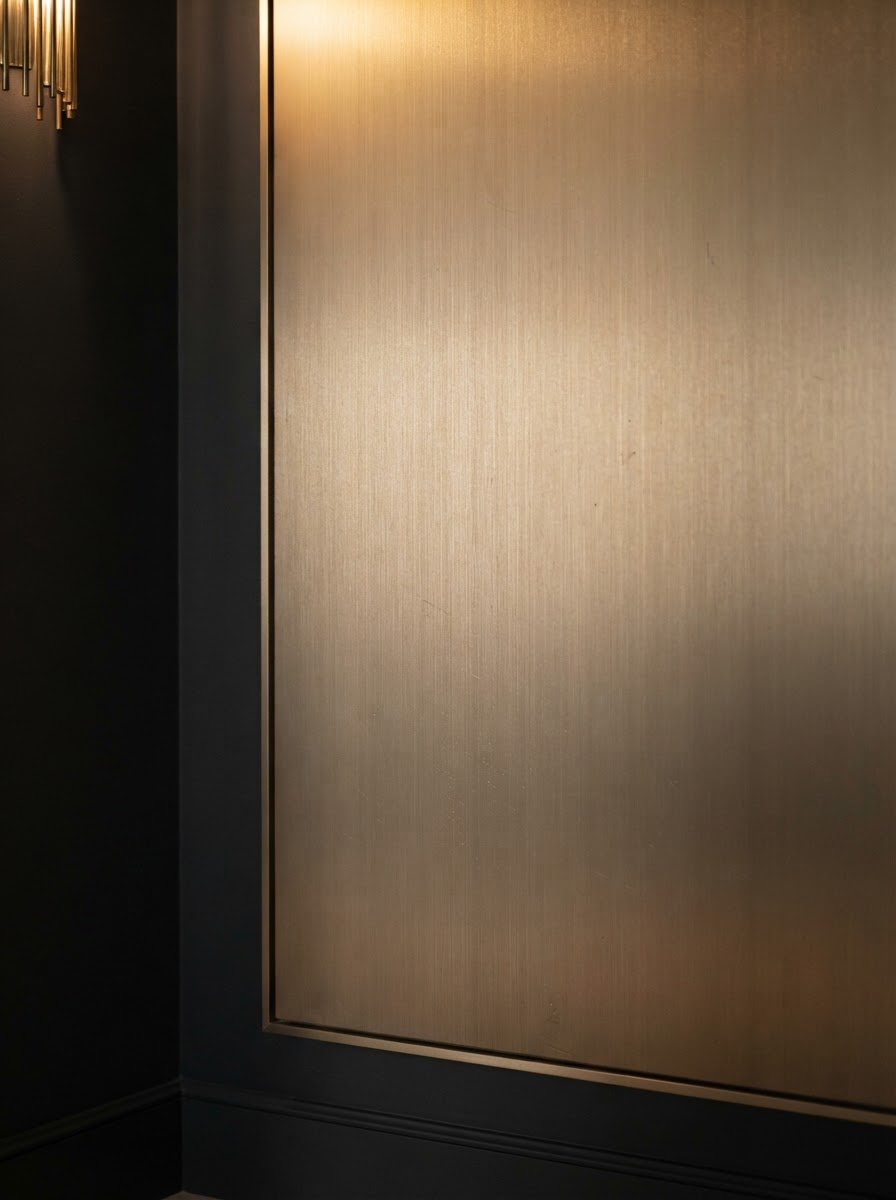 Champagne brushed metal panel